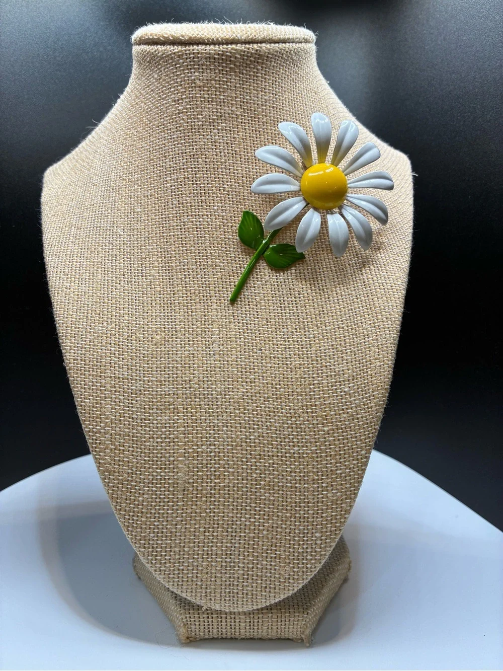 White & Yellow Daisy Enamel Brooch for Women